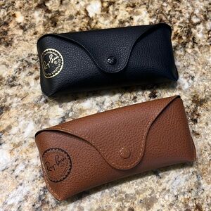 Ray-Ban Leather Sunglasses Cases (2) 1. Black 2. Brown both new without tags